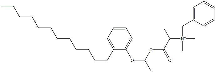 N,N-Dimethyl-N-benzyl-N-[1-[[1-(2-dodecylphenyloxy)ethyl]oxycarbonyl]ethyl]aminium Structure