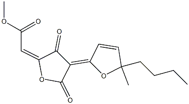 [[3,5-Dioxo-4-[(5-butyl-2,5-dihydro-5-methylfuran)-2-ylidene]tetrahydrofuran]-2-ylidene]acetic acid methyl ester Structure