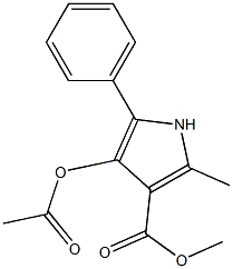 4-(Acetyloxy)-2-methyl-5-phenyl-1H-pyrrole-3-carboxylic acid methyl ester 구조식 이미지