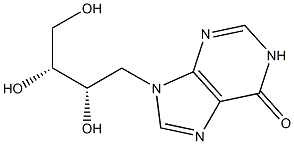 (2R,3S)-4-(6-Oxo-1,6-dihydro-9H-purine-9-yl)butane-1,2,3-triol 구조식 이미지