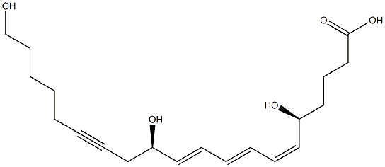 (5S,6Z,8E,10E,12R)-5,12,20-Trihydroxy-6,8,10-icosatrien-14-ynoic acid 구조식 이미지