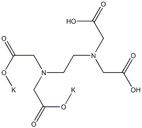 N-[2-[Bis(potassiooxycarbonylmethyl)amino]ethyl]iminobis(acetic acid) 구조식 이미지