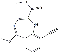 9-Cyano-5-methoxy-1H-1,4-benzodiazepine-2-carboxylic acid methyl ester Structure