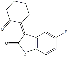 5-Fluoro-2,3-dihydro-3-(2-oxocyclohexylidene)-1H-indol-2-one 구조식 이미지