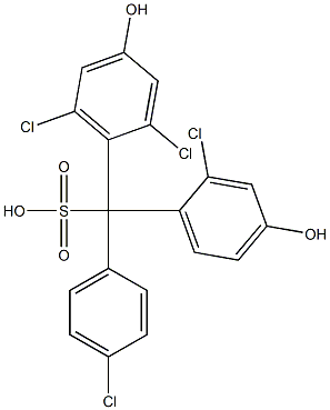 (4-Chlorophenyl)(2-chloro-4-hydroxyphenyl)(2,6-dichloro-4-hydroxyphenyl)methanesulfonic acid 구조식 이미지