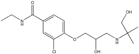 1-[4-[Ethylcarbamoyl]-2-chlorophenoxy]-3-[(2-hydroxy-1,1-dimethylethyl)amino]-2-propanol 구조식 이미지