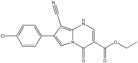 4-Oxo-7-(4-chlorophenyl)-8-cyano-1,4-dihydropyrrolo[1,2-a]pyrimidine-3-carboxylic acid ethyl ester Structure