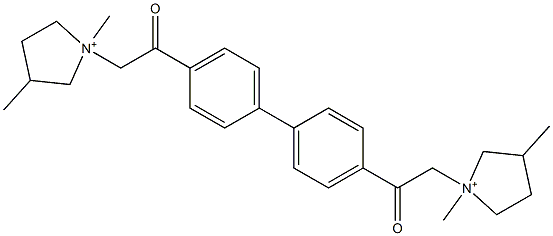 1,1'-[[1,1'-Biphenyl-4,4'-diyl]bis(2-oxo-2,1-ethanediyl)]bis(1-methyl-3-methylpyrrolidinium) 구조식 이미지