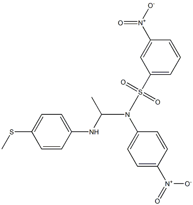 N-[1-[(4-(Methylthio)phenyl)amino]ethyl]-N-(4-nitrophenyl)-3-nitrobenzenesulfonamide 구조식 이미지