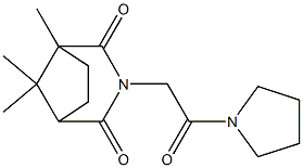 1-[(1,8,8-Trimethyl-2,4-dioxo-3-azabicyclo[3.2.1]octan-3-yl)acetyl]pyrrolidine Structure
