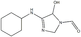 4-(Cyclohexylamino)-2,5-dihydro-5-hydroxy-1H-imidazole-1-carbaldehyde 구조식 이미지