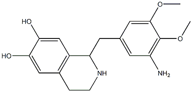 1-(3,4-Dimethoxy-5-aminobenzyl)-1,2,3,4-tetrahydroisoquinoline-6,7-diol 구조식 이미지