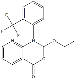 1-[2-(Trifluoromethyl)phenyl]-2-ethoxy-2H-pyrido[2,3-d][1,3]oxazin-4(1H)-one 구조식 이미지