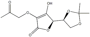 2-O-(2-Oxopropyl)-5-O,6-O-isopropylidene-L-ascorbic acid 구조식 이미지