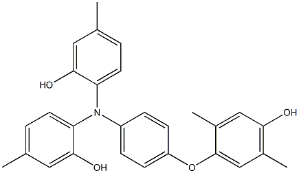 N,N-Bis(2-hydroxy-4-methylphenyl)-4-(4-hydroxy-2,5-dimethylphenoxy)benzenamine 구조식 이미지