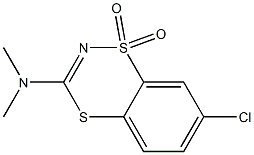 3-(Dimethylamino)-7-chloro-1,4,2-benzodithiazine 1,1-dioxide Structure