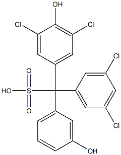(3,5-Dichlorophenyl)(3,5-dichloro-4-hydroxyphenyl)(3-hydroxyphenyl)methanesulfonic acid 구조식 이미지