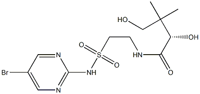 [S,(-)]-N-[2-[(5-Bromo-2-pyrimidinyl)sulfamoyl]ethyl]-2,4-dihydroxy-3,3-dimethylbutyramide 구조식 이미지