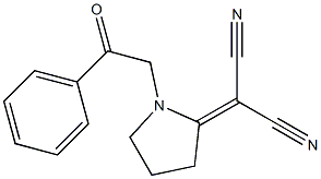 [1-(2-Oxo-2-phenylethyl)pyrrolidin-2-ylidene]malononitrile 구조식 이미지