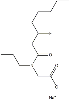 N-(3-Fluorooctanoyl)-N-propylglycine sodium salt 구조식 이미지