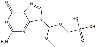 2-Amino-9-[(phosphonomethoxy)methoxymethyl]-9H-purin-6(5H)-one 구조식 이미지