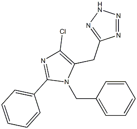 1-Benzyl-4-chloro-2-phenyl-5-(2H-tetrazol-5-ylmethyl)-1H-imidazole Structure