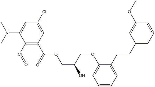 (2R)-N,N-Dimethyl-2-hydroxy-3-[2-(3-methoxyphenethyl)phenoxy]-1-propanamineN-oxide 구조식 이미지