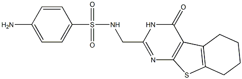 2-[[[(4-Aminophenyl)sulfonyl]amino]methyl]-5,6,7,8-tetrahydro[1]benzothieno[2,3-d]pyrimidin-4(3H)-one 구조식 이미지