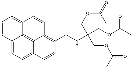 1-[2-Acetyloxy-1,1-bis(acetyloxymethyl)ethylaminomethyl]pyrene 구조식 이미지