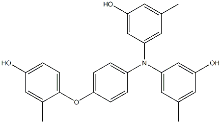 N,N-Bis(3-hydroxy-5-methylphenyl)-4-(4-hydroxy-2-methylphenoxy)benzenamine 구조식 이미지