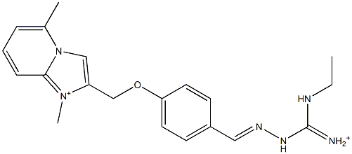 1,5-Dimethyl-2-[4-[2-[iminio(ethylamino)methyl]hydrazonomethyl]phenoxymethyl]imidazo[1,2-a]pyridin-1-ium Structure