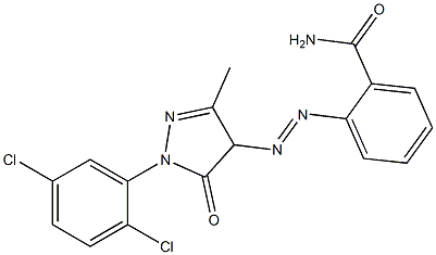 4-(2-Carbamoylphenylazo)-1-(2,5-dichlorophenyl)-3-methyl-5(4H)-pyrazolone Structure