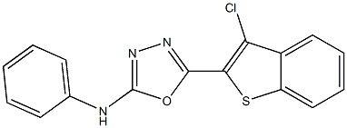 N-Phenyl-5-(3-chlorobenzo[b]thiophen-2-yl)-1,3,4-oxadiazol-2-amine Structure