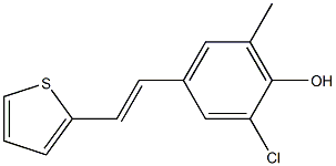 4-[(E)-2-(2-Thienyl)ethenyl]-2-chloro-6-methylphenol 구조식 이미지