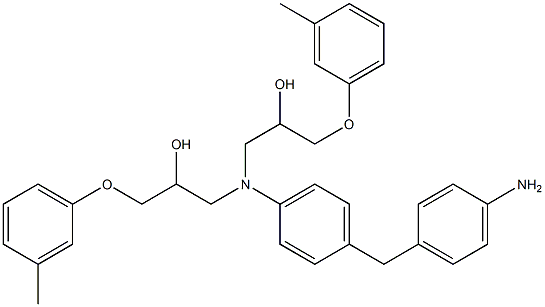 N,N-Bis[3-(3-methylphenoxy)-2-hydroxypropyl][1,1'-methylenebisbenzene]-4,4'-diamine 구조식 이미지