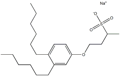 4-(3,4-Dihexylphenoxy)butane-2-sulfonic acid sodium salt Structure