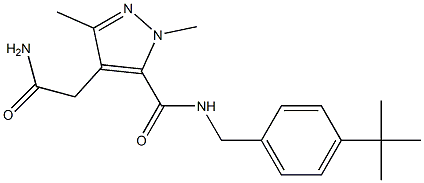 2,5-Dimethyl-4-(aminocarbonylmethyl)-N-(4-tert-butylbenzyl)-2H-pyrazole-3-carboxamide Structure