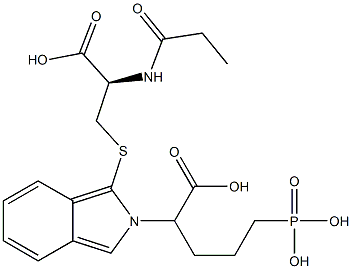 S-[2-(4-Phosphono-1-carboxybutyl)-2H-isoindol-1-yl]-N-propionyl-L-cysteine Structure