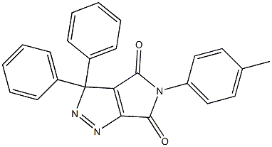 3,3-Diphenyl-5-(4-methylphenyl)-3,5-dihydropyrrolo[3,4-c]pyrazole-4,6-dione 구조식 이미지