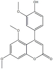 4-(4-Hydroxy-3-methoxyphenyl)-5,7-dimethoxy-2H-1-benzopyran-2-one 구조식 이미지