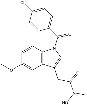 [1-(4-Chlorobenzoyl)-2-methyl-5-methoxy-1H-indol-3-yl]acetohydroxamic acid methyl ester 구조식 이미지