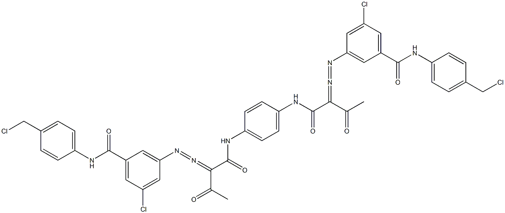 3,3'-[1,4-Phenylenebis[iminocarbonyl(acetylmethylene)azo]]bis[N-[4-(chloromethyl)phenyl]-5-chlorobenzamide] Structure