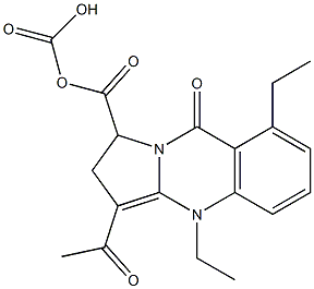 3-Acetyl-1,2,4,9-tetrahydro-9-oxopyrrolo[2,1-b]quinazoline-1,1-dicarboxylic acid diethyl ester 구조식 이미지