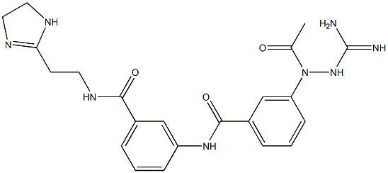 3-[[3-[(Amidinoamino)acetylamino]benzoyl]amino]-N-[2-[(4,5-dihydro-1H-imidazol)-2-yl]ethyl]benzamide Structure