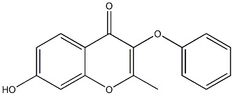 3-Phenoxy-7-hydroxy-2-methyl-4H-1-benzopyran-4-one 구조식 이미지