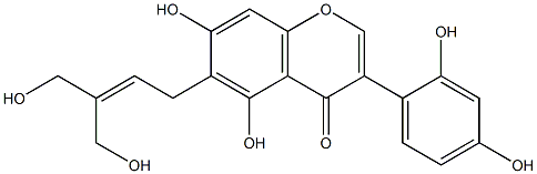 6-[4-Hydroxy-3-(hydroxymethyl)-2-butenyl]-2',4',5,7-tetrahydroxyisoflavone 구조식 이미지