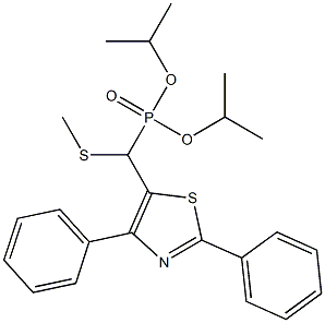 (2,4-Diphenylthiazol-5-yl)(methylthio)methylphosphonic acid diisopropyl ester Structure