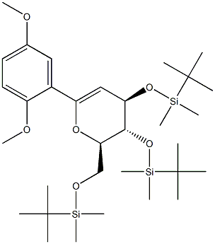 (4R,5R,6R)-5,6-Dihydro-2-(2,5-dimethoxyphenyl)-4,5-bis(tert-butyldimethylsilyloxy)-6-(tert-butyldimethylsilyloxymethyl)-4H-pyran Structure