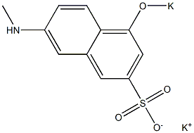 4-Potassiooxy-7-methylamino-2-naphthalenesulfonic acid potassium salt Structure