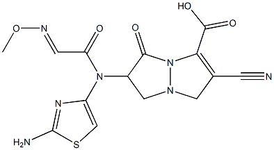 6-[(2-Amino-4-thiazolyl)(methoxyimino)acetylamino]-2-cyano-6,7-dihydro-5-oxo-1H,5H-pyrazolo[1,2-a]pyrazole-3-carboxylic acid Structure